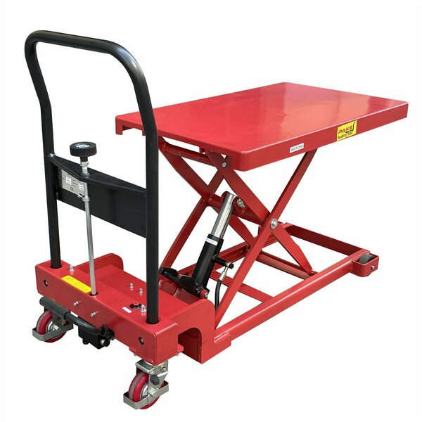 Pake Handling Tools Low Profile Auto-Shift Hydraulic Scissor Lift Cart, 400 Lb. Capacity PAKLT13